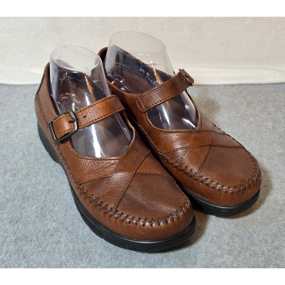 Dexter Walkmocs Womens 8.5M Brown Leather Mary Jane Comfort Shoe Leather USA